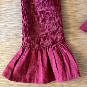 farm rio top, worn once, embroidered hearts